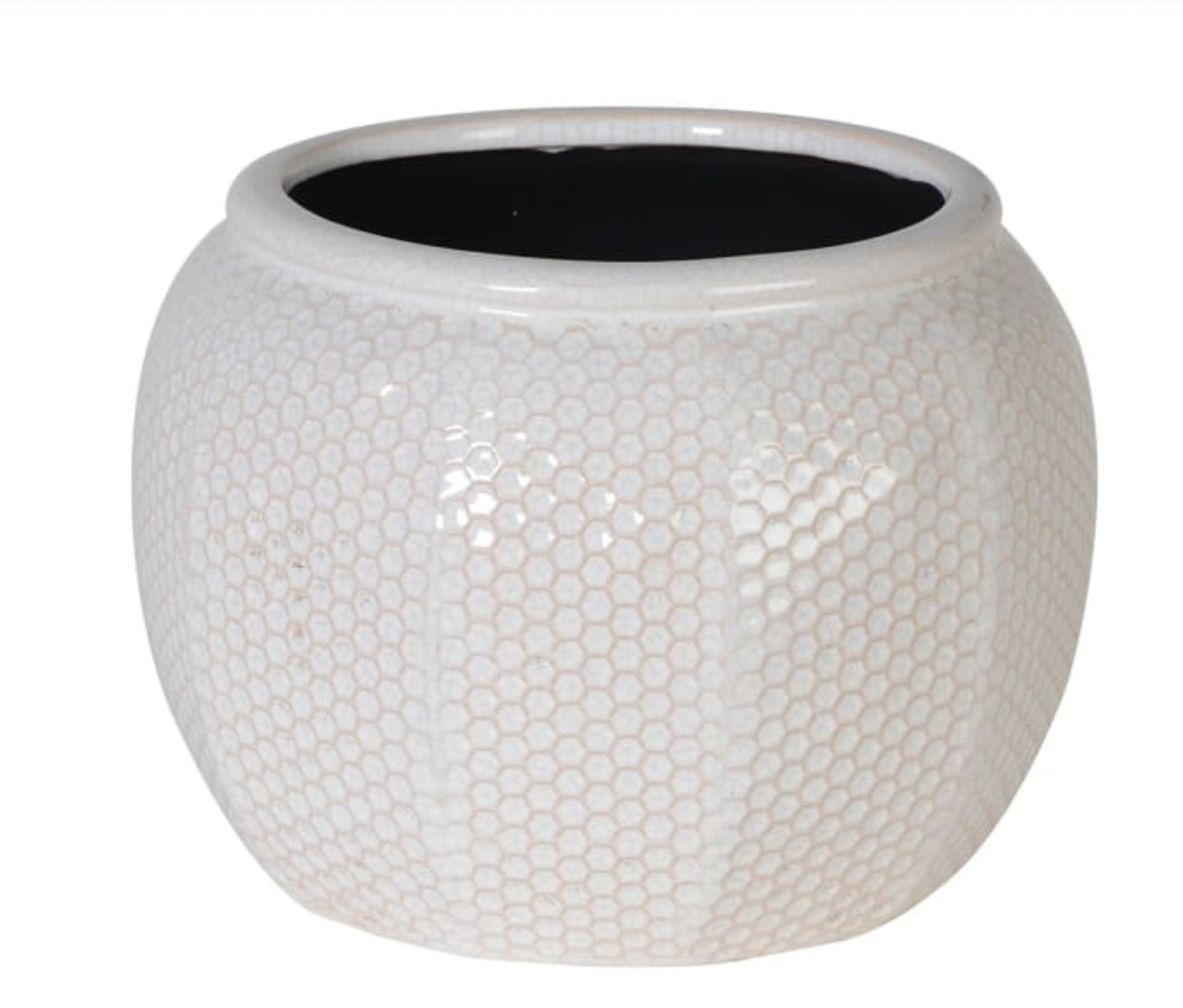 White Honeycomb Effect Pot - Small
