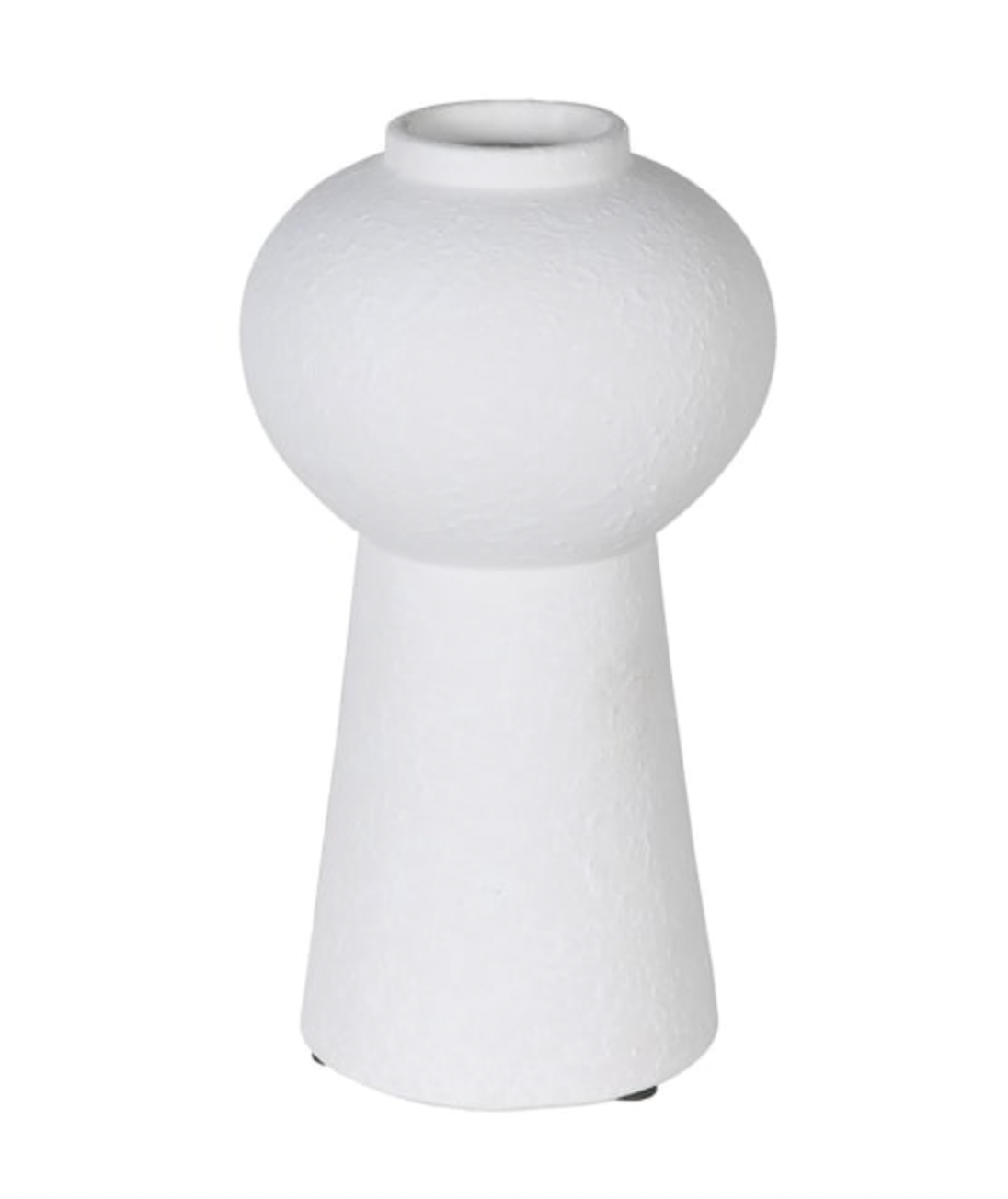 Boulbous Top White Vase