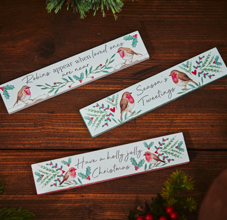Christmas Robin Tabletop Block