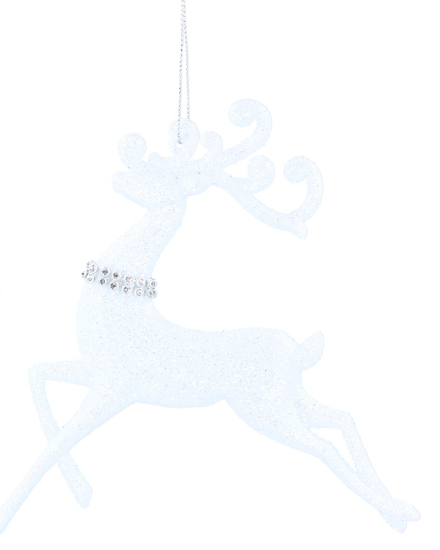 White Glitter and Diamanté Reindeer