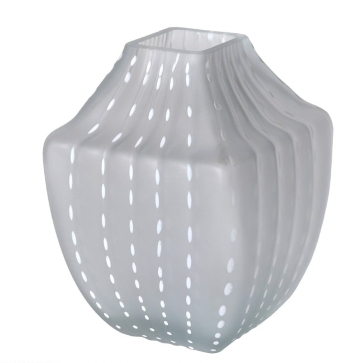 White Vase with Sandblasted Dots