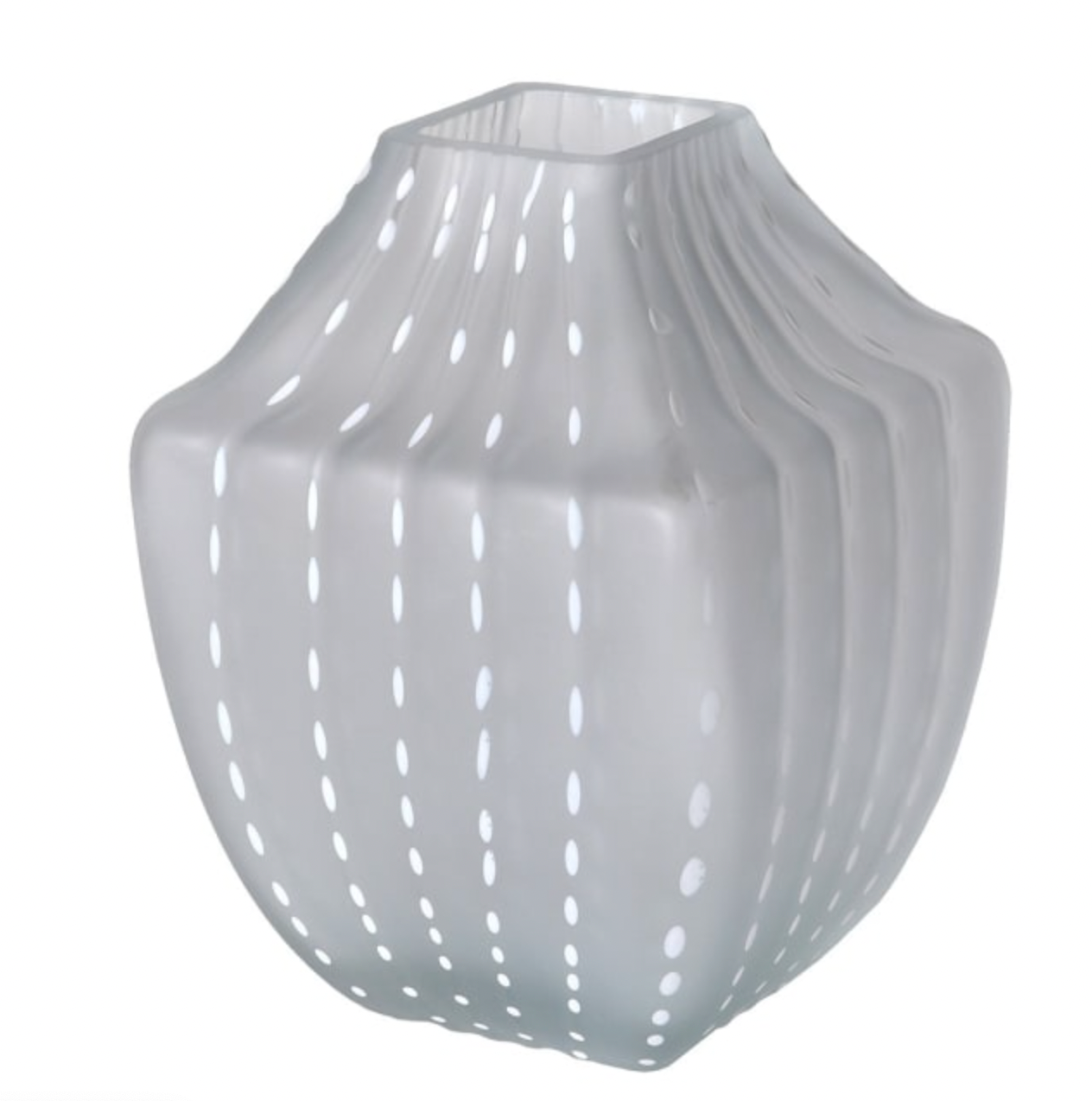 Sandblasted Dots White Vase