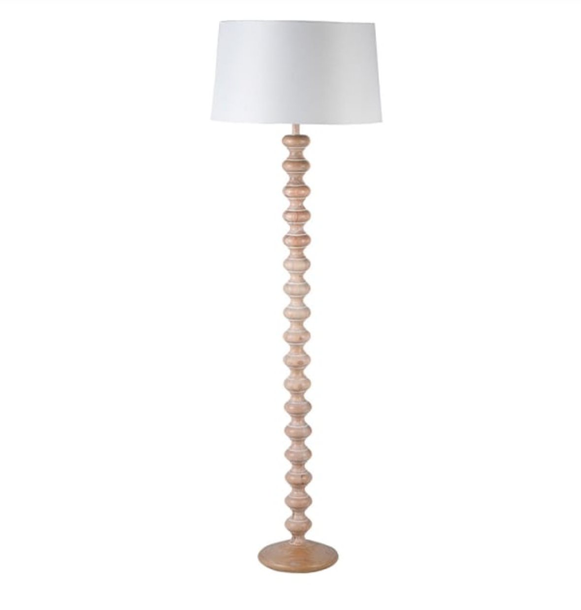 Turned Base Floor Lamp with White Shade