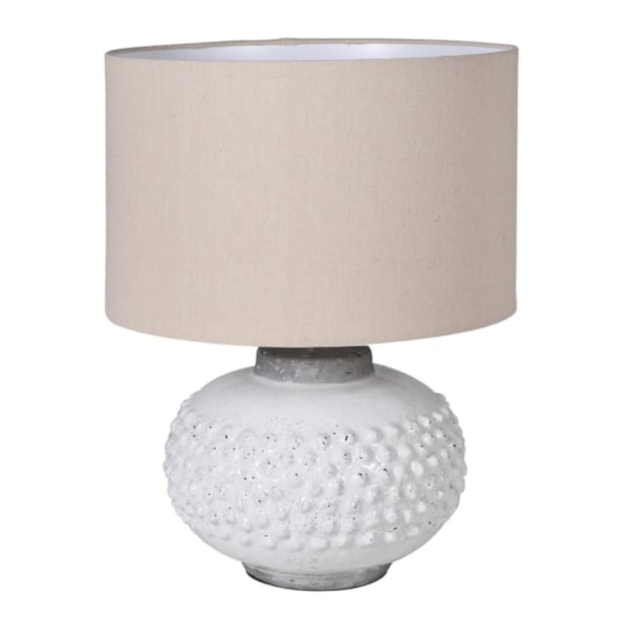 Crackle Glaze Bobble Lamp with Linen Shade