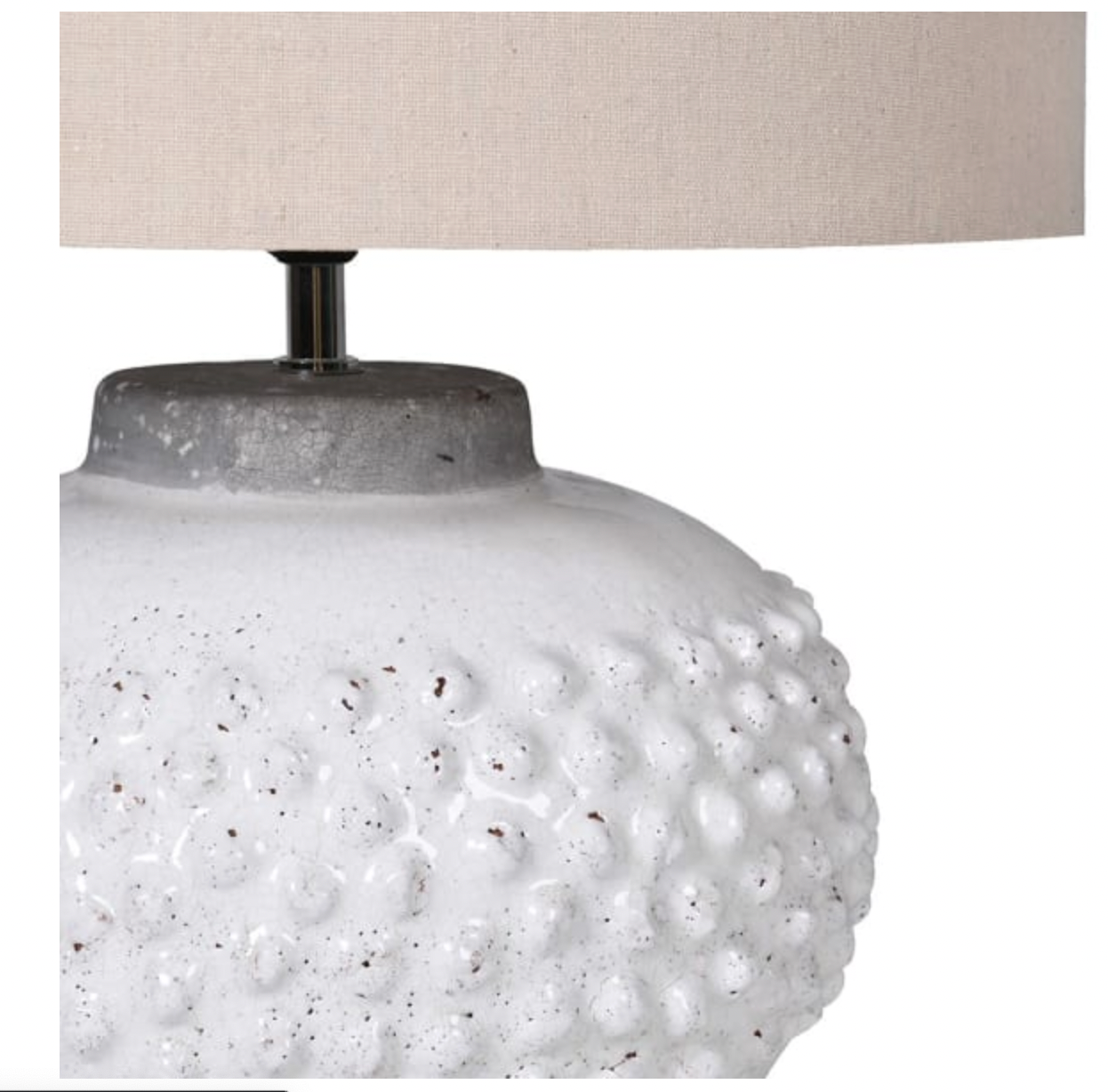 Crackle Glaze Bobble Lamp with Linen Shade