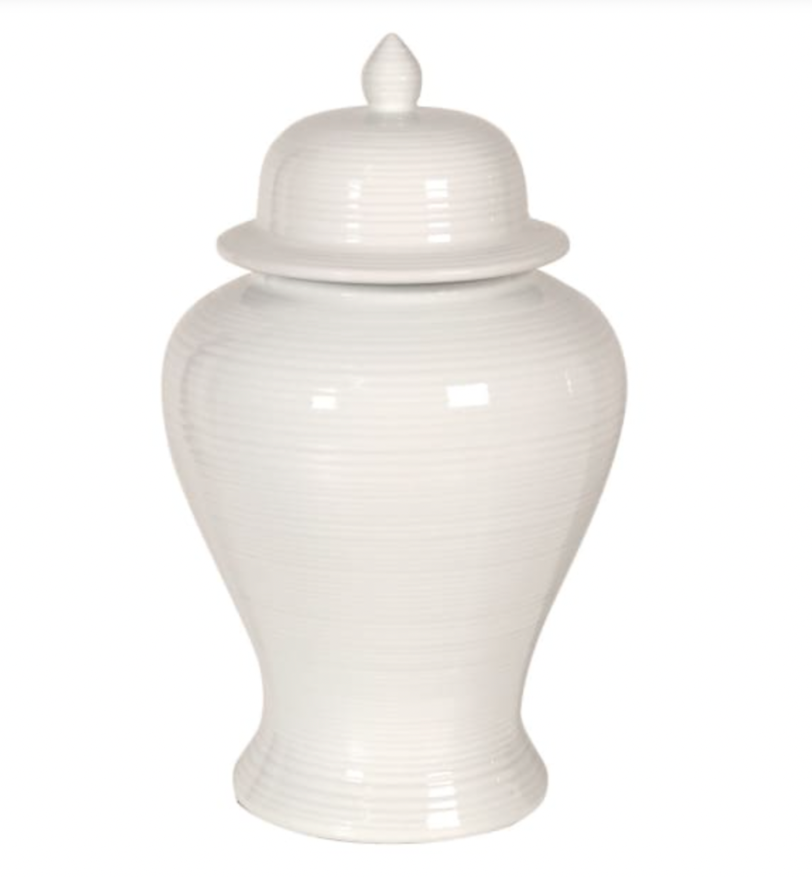 Glossy White Temple Jar