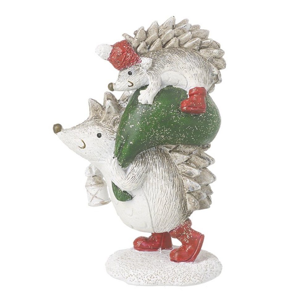 Hedgehogs Carrying Gifts Ornament