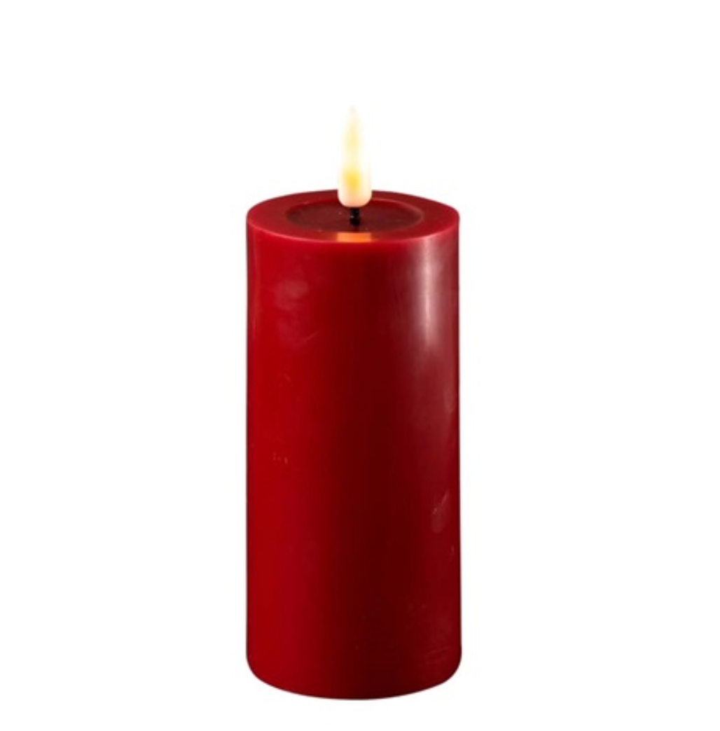 Deluxe Homeart Bordeaux Red LED Candle - 10 cm
