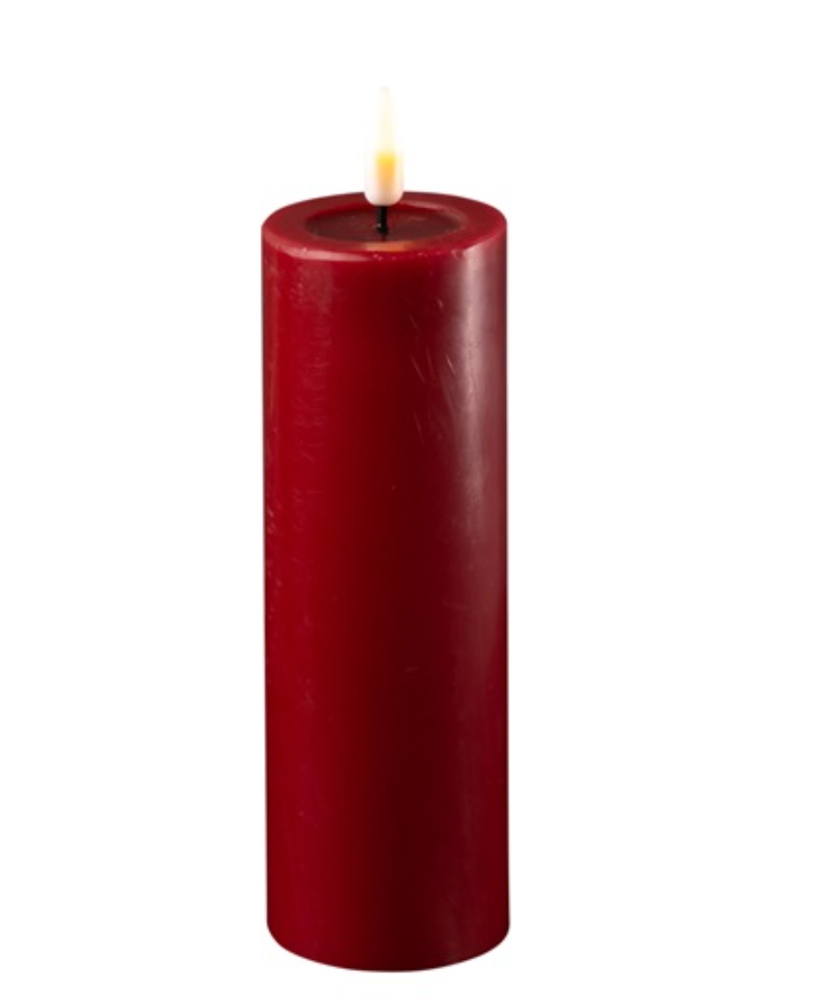 Deluxe Homeart Bordeaux Red LED Candle - 15 cm