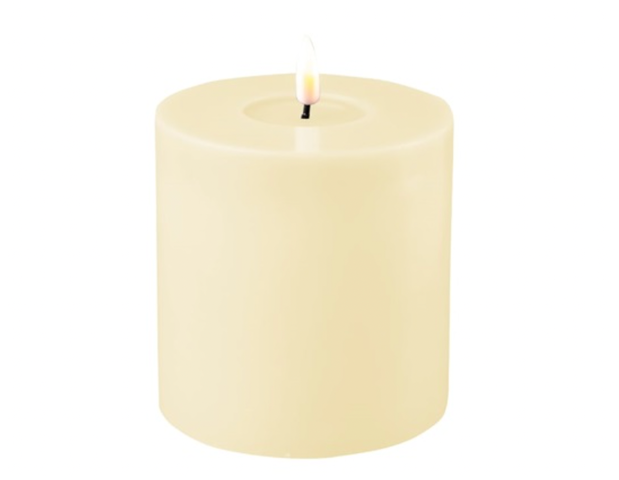 Deluxe Homeart Cream LED Candle - 10 cm