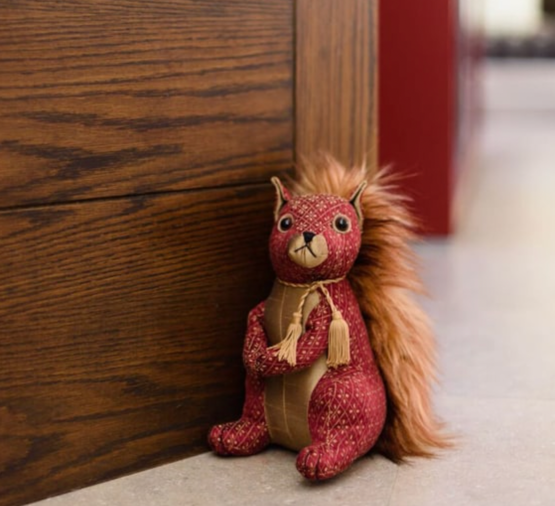 Ruby Red Squirrel Doorstop