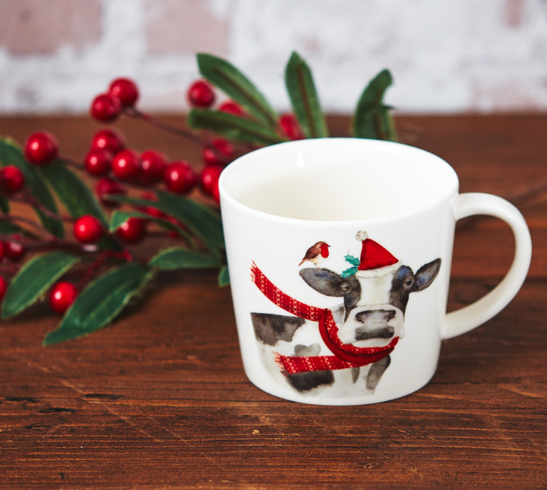 Christmas Cow Mug