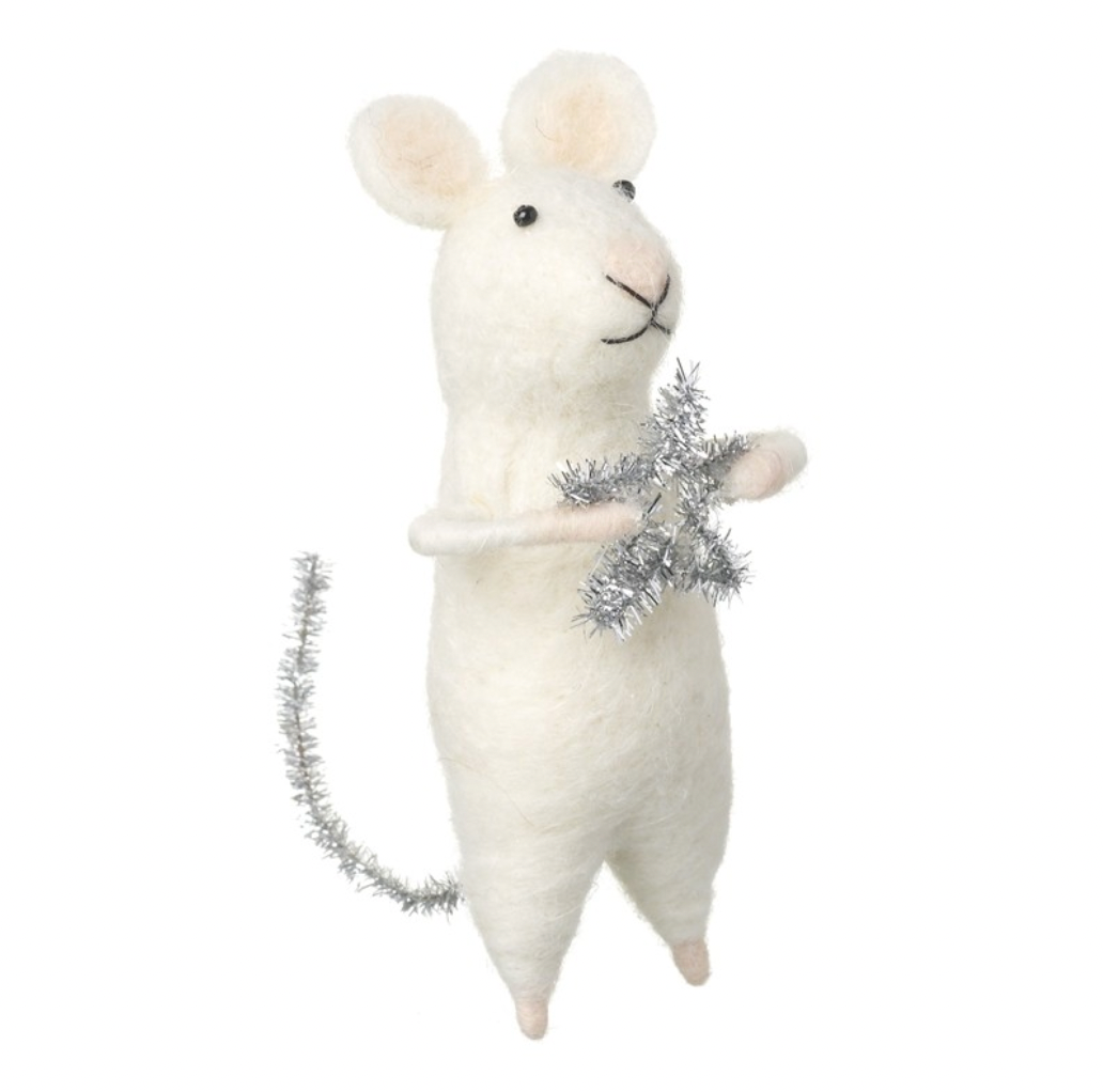 Wool Mouse with Star & Glitter Tail