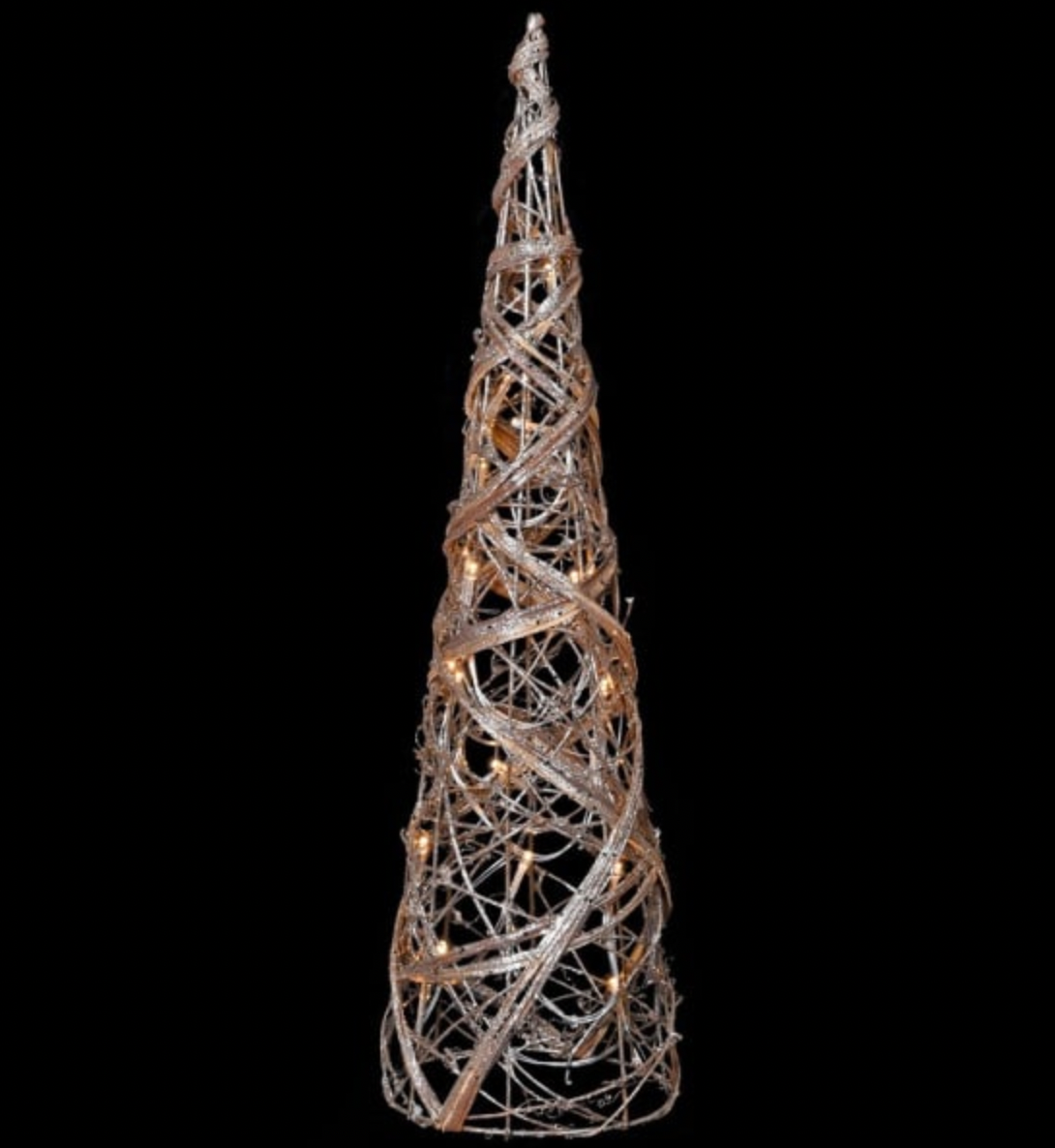 Small Rattan Cone Tree With Lights