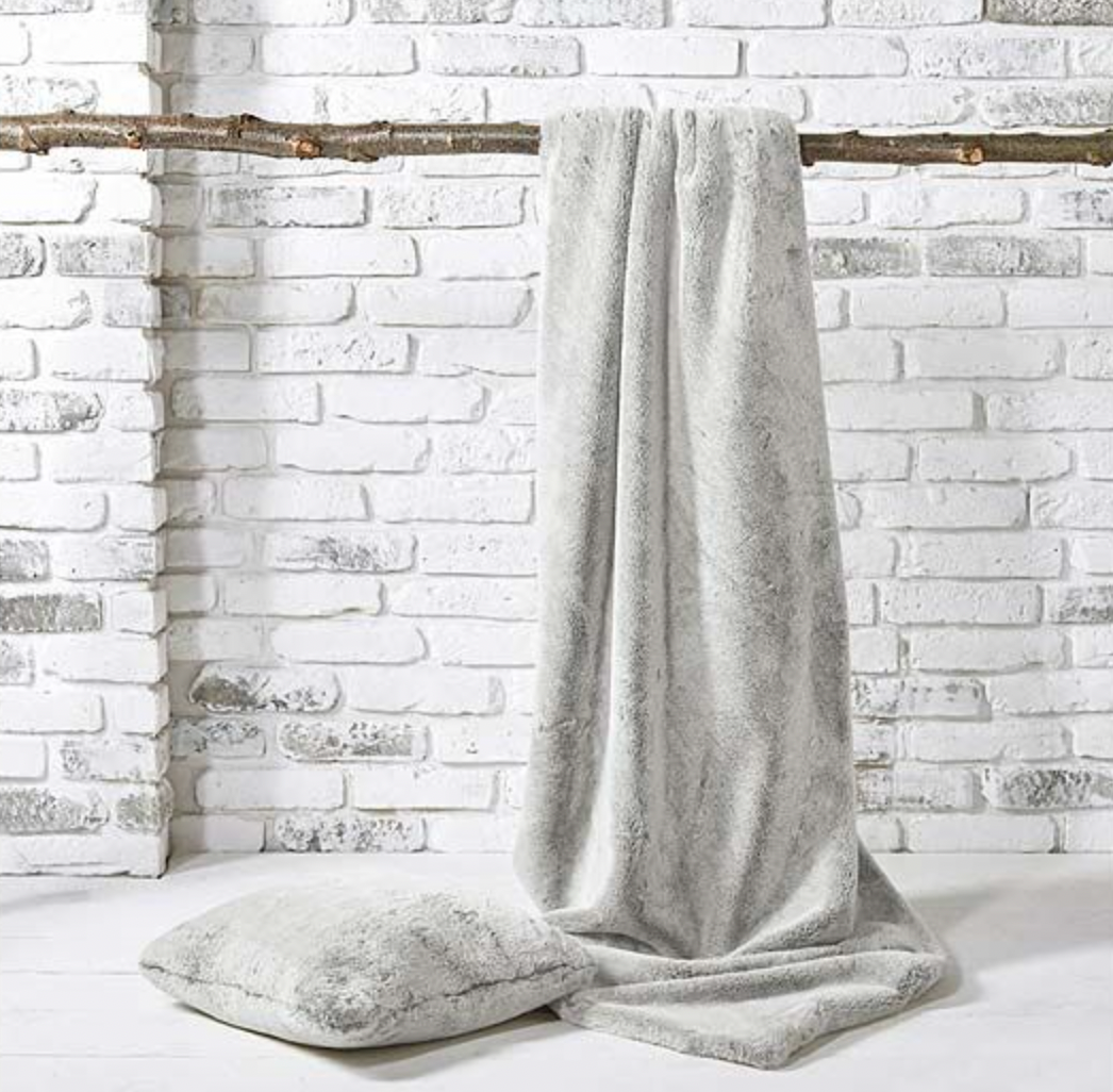 Moonstone Tipped Faux Fur Throw