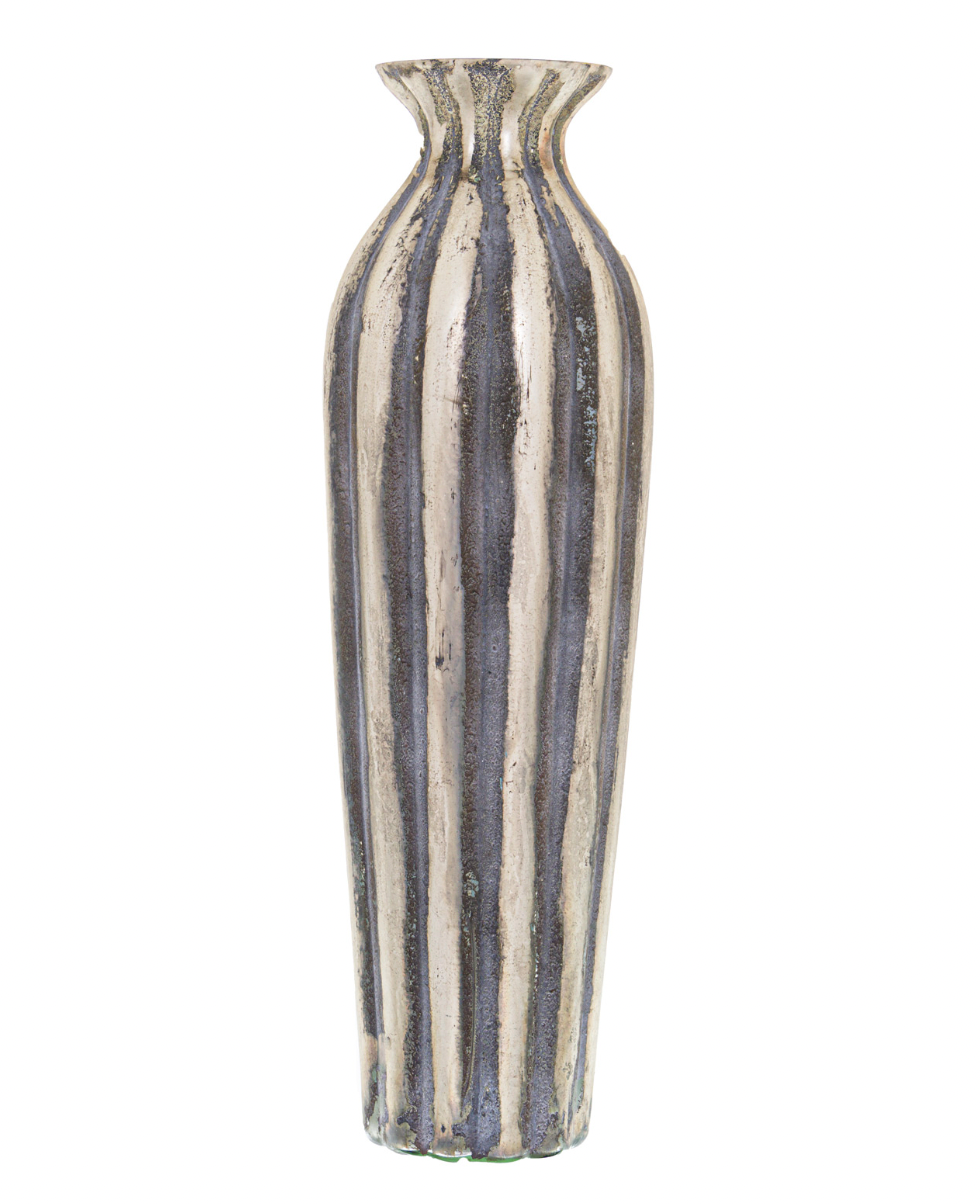 Burnished And Grey Striped Vase - Medium