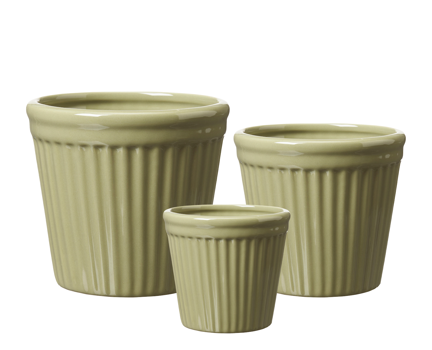 Estrid Olive Green Ceramic Pots