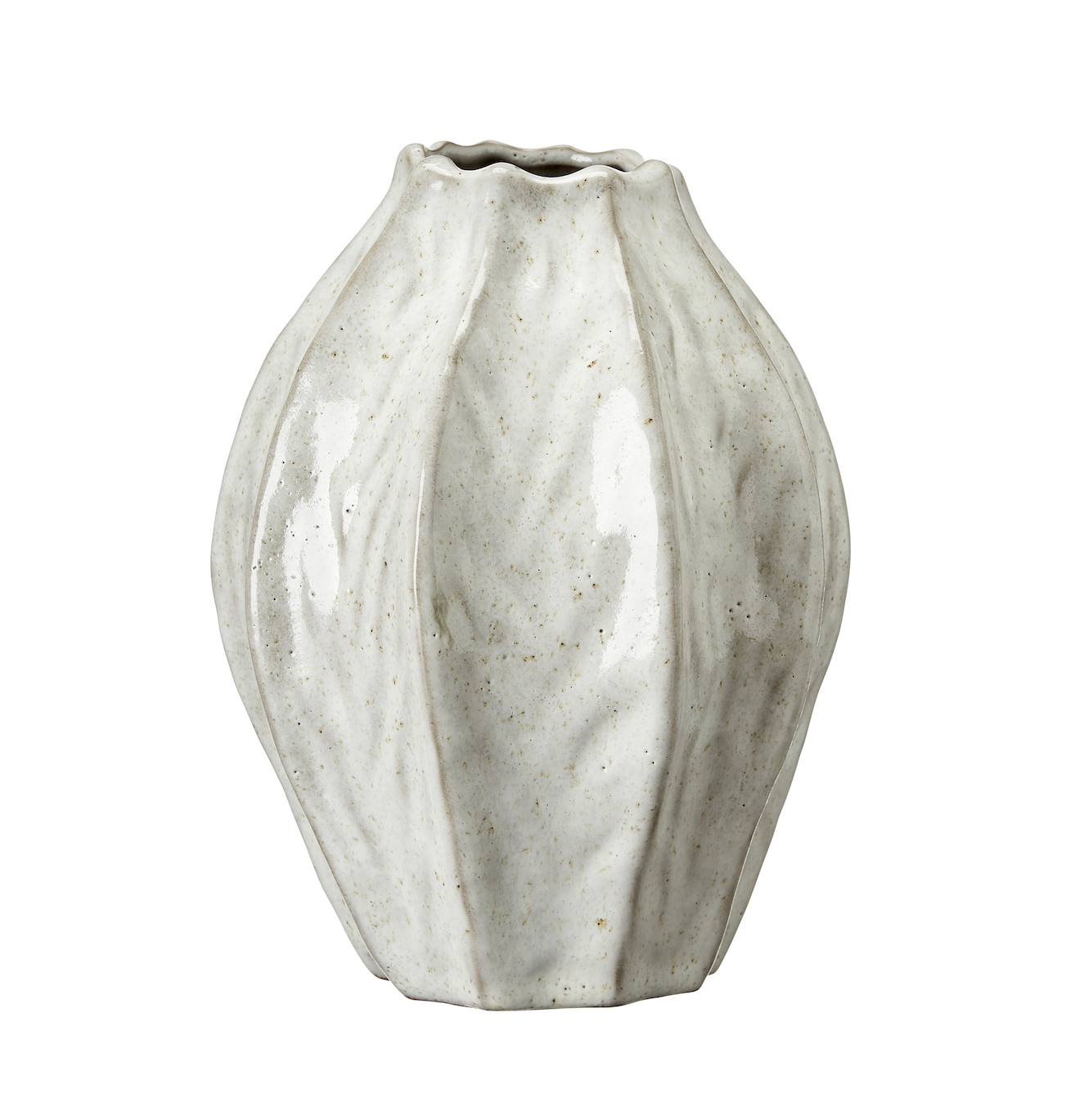 Donna Off White Speckled Ceramic Vase
