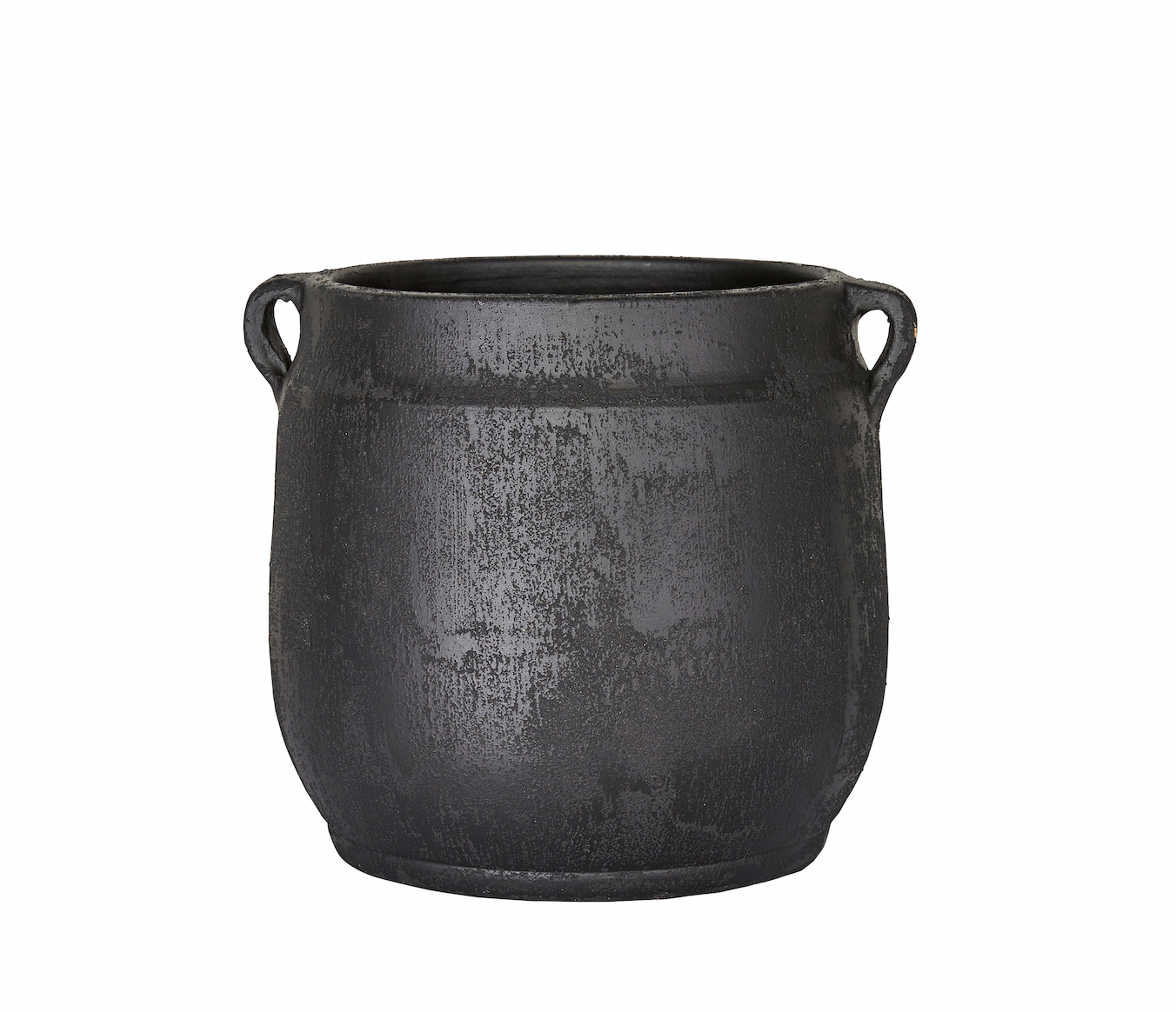 Agnes Black Terracotta Handled Pot