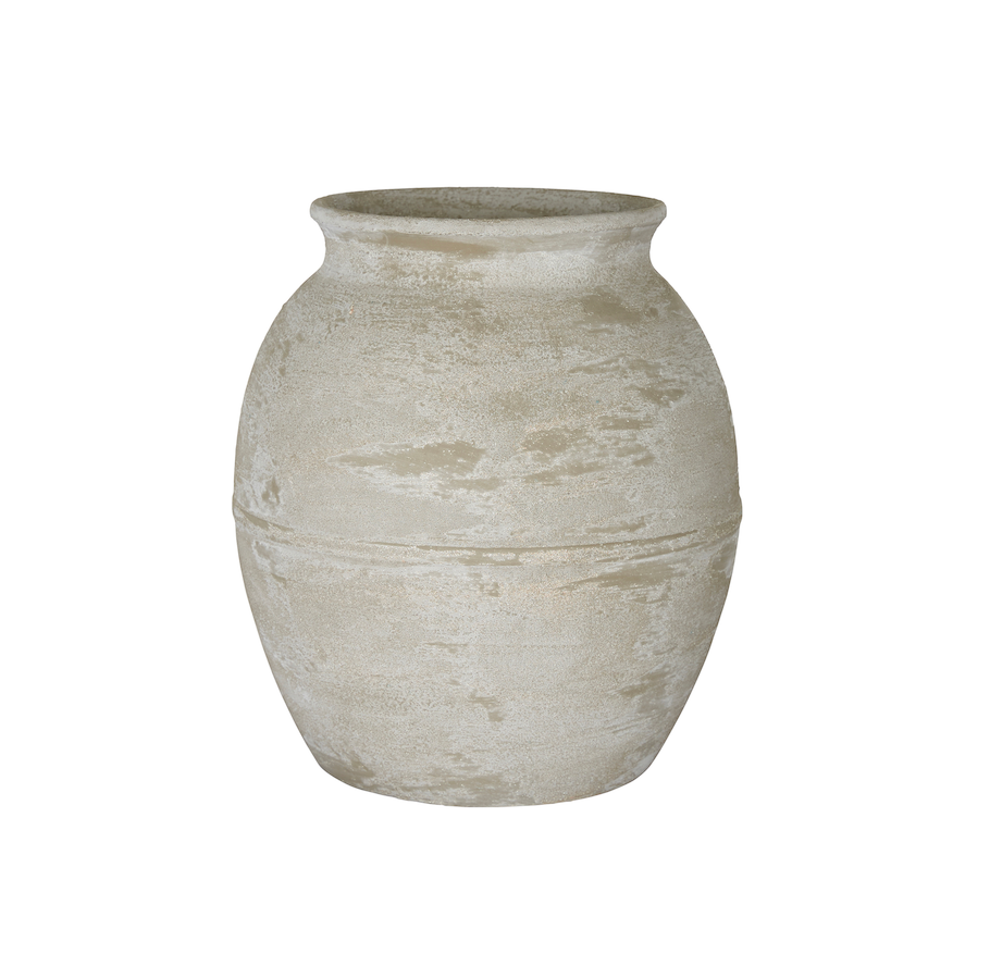 Mara Beige Terracotta Urn Vase