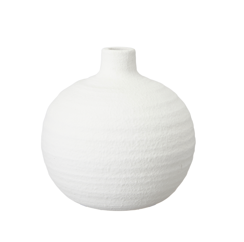 Alba White Ceramic Vase