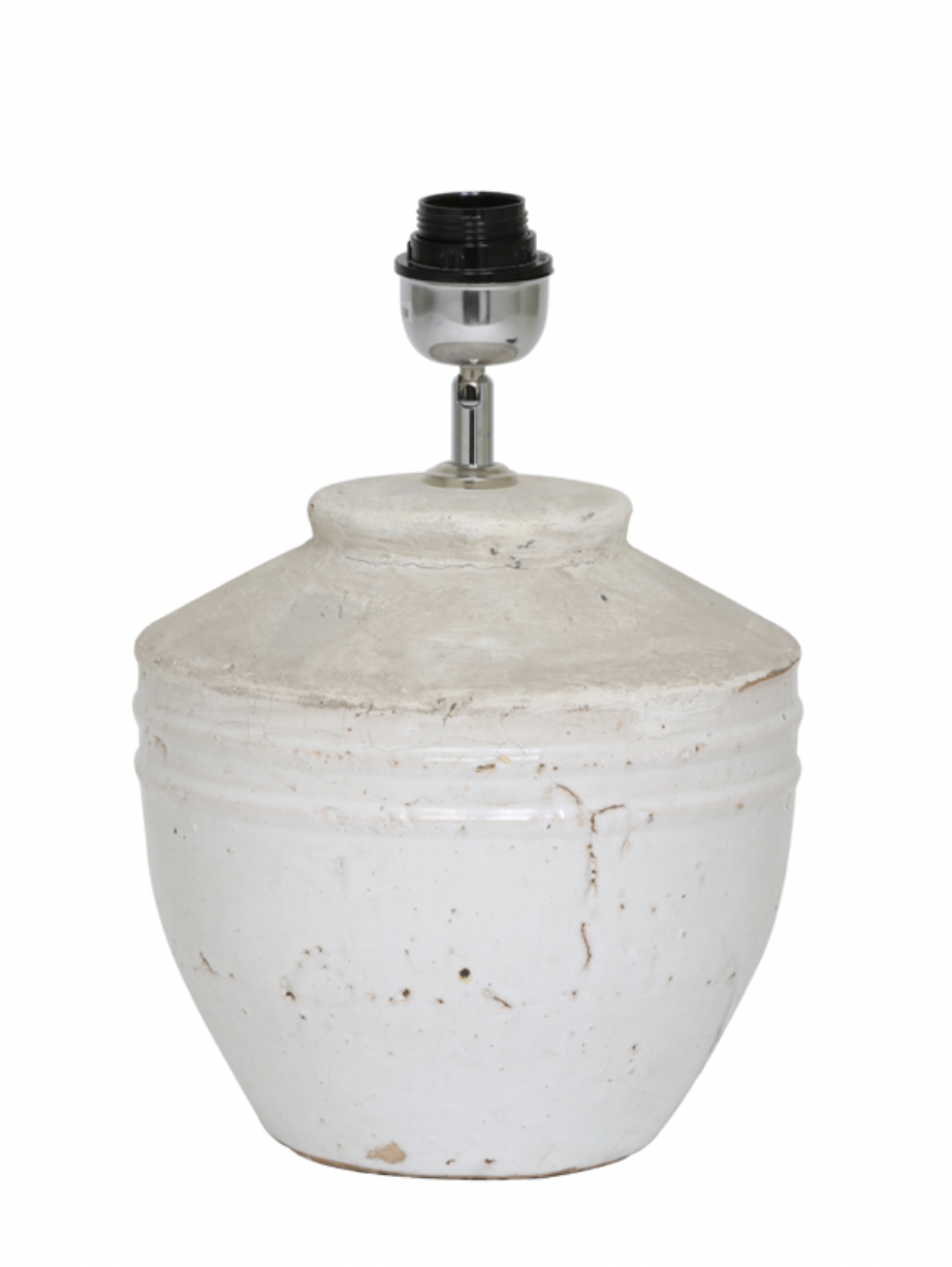 Toba Antique White Lamp Base - Medium