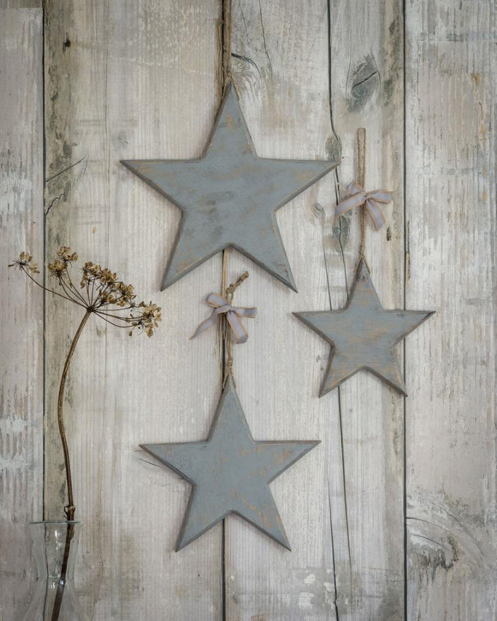 Large Grey Hanging Wooden Star
