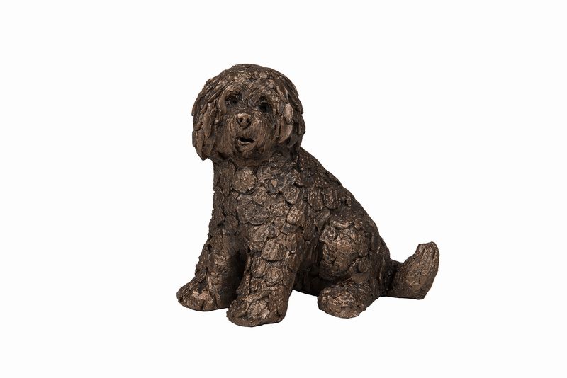 Shorty Sitting Labradoodble Frith Bronze Sculpture
