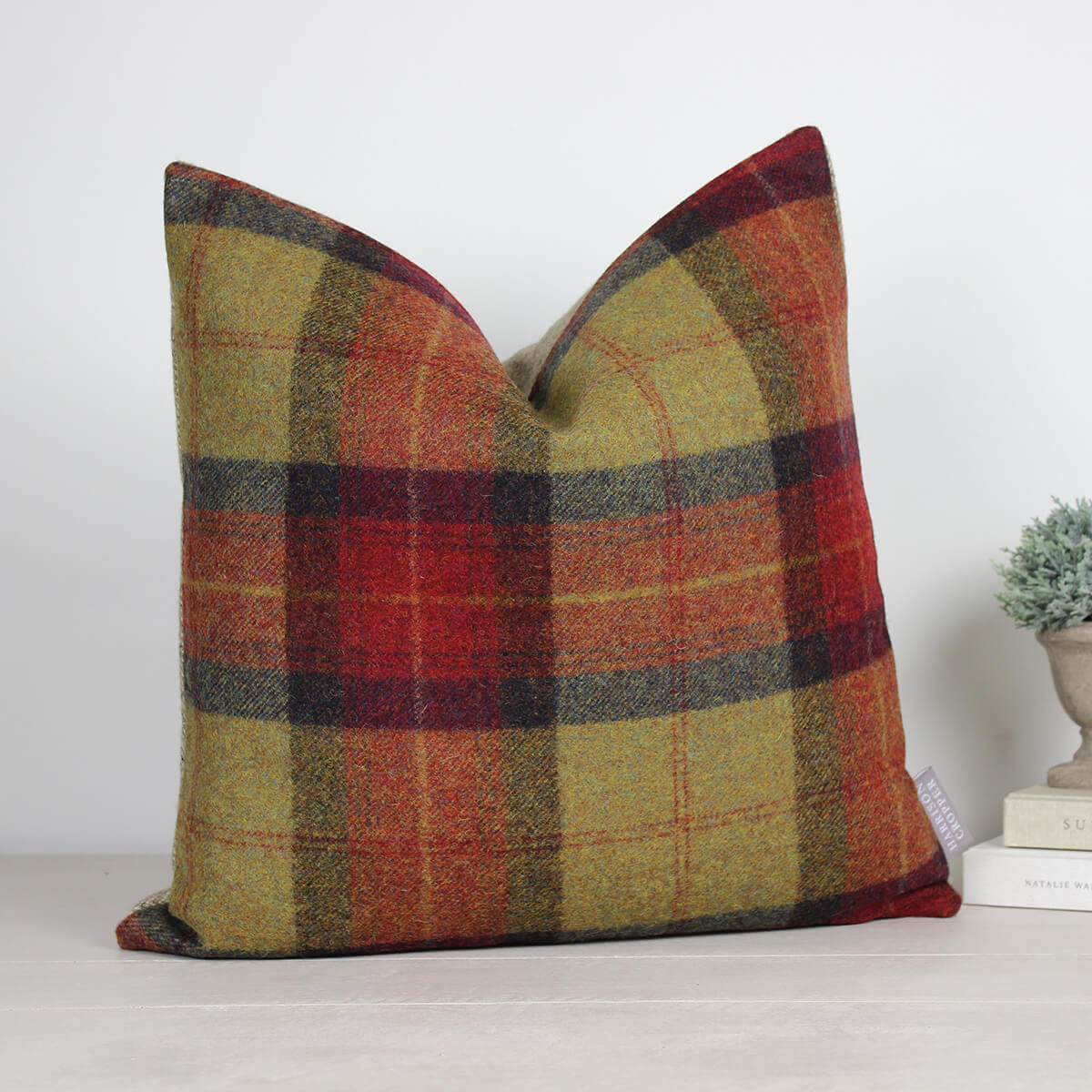 Skye Claret Tweed Wool Cushion