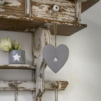 Thumbnail for Small Grey Hanging Heart with Star Detail