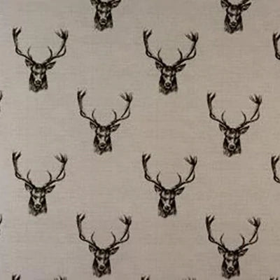 Stags Head Charcoal Roman Blind