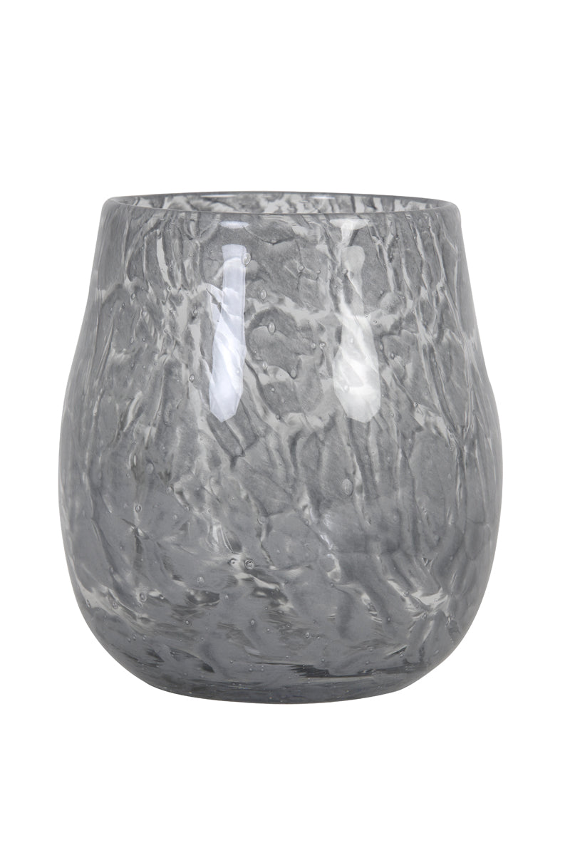 Sylas Large Grey Glass Tealight Holder