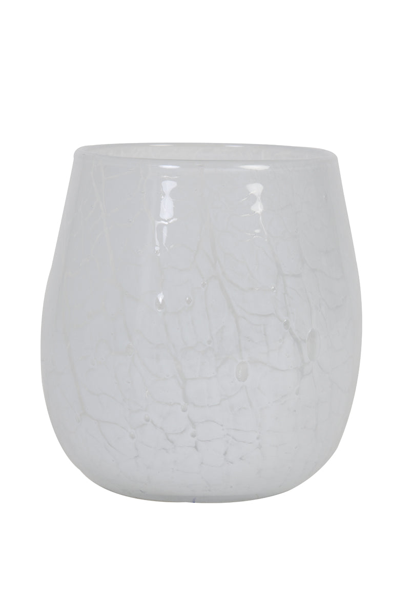 Sylas Large White Glass Tealight Holder