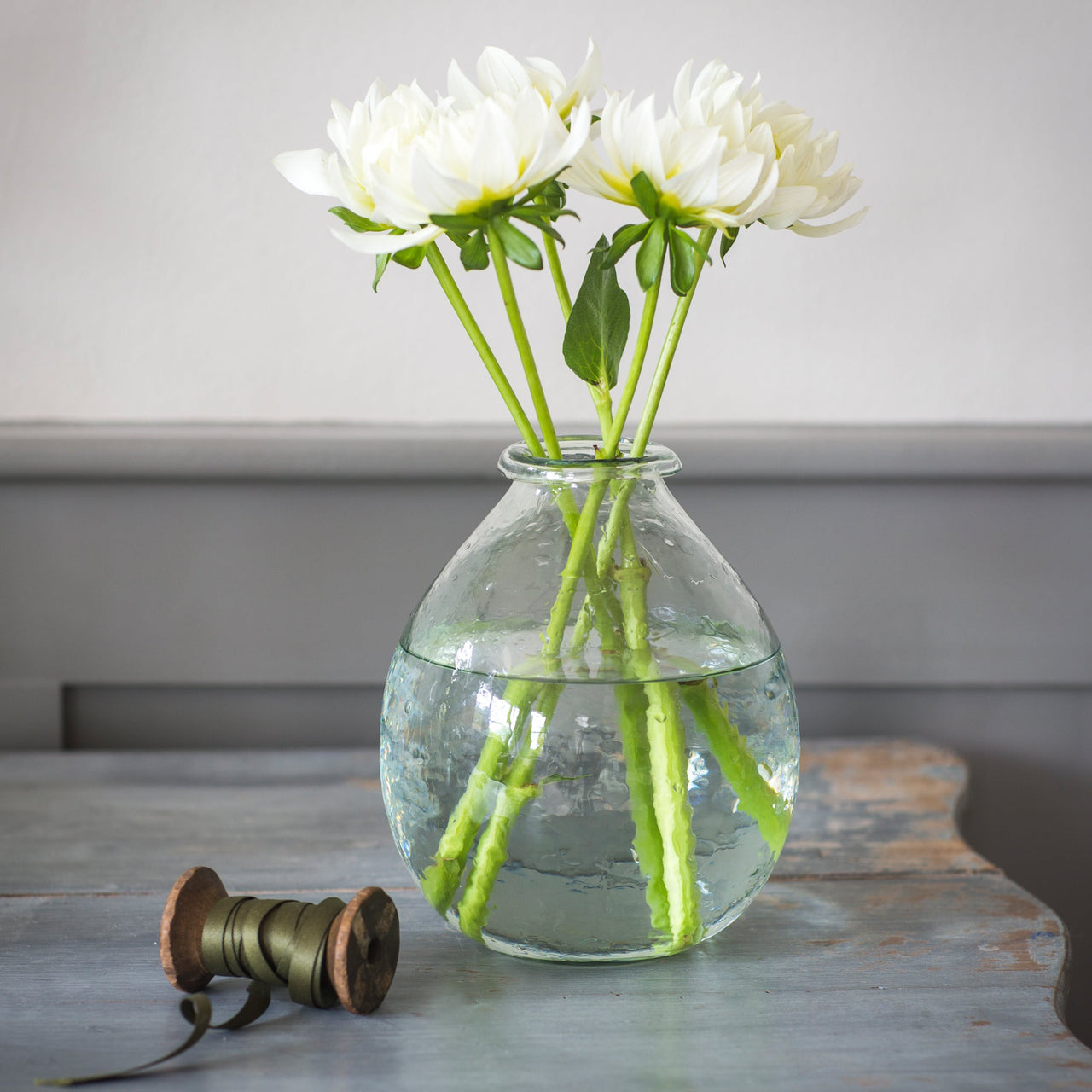 Recycled Glass Large Teardrop Flower Vase