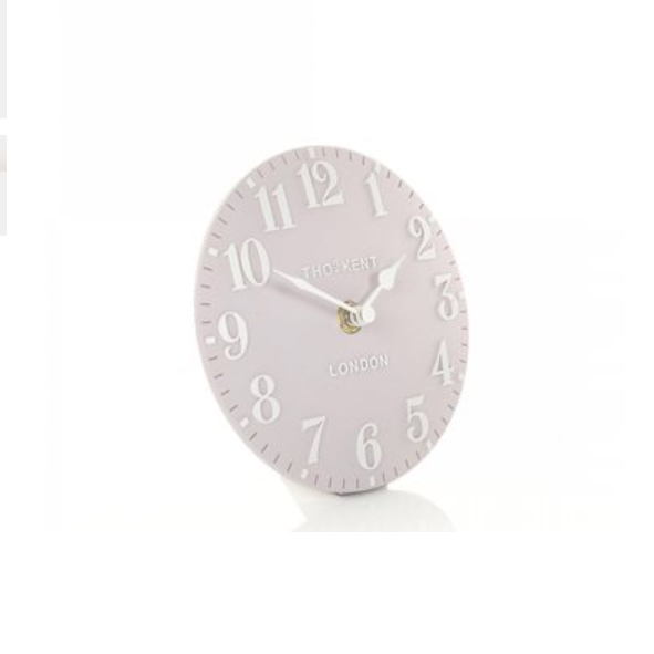 Thomas Kent 6" Arabic Dusty Pink Mantel Clock