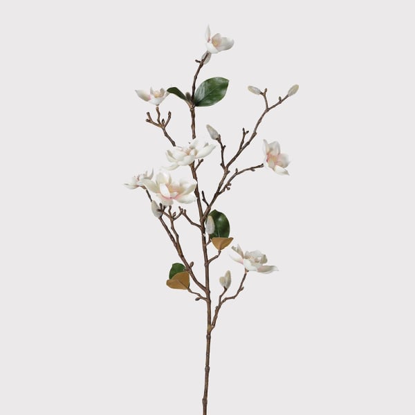 Faux White Blush Magnolia Spray