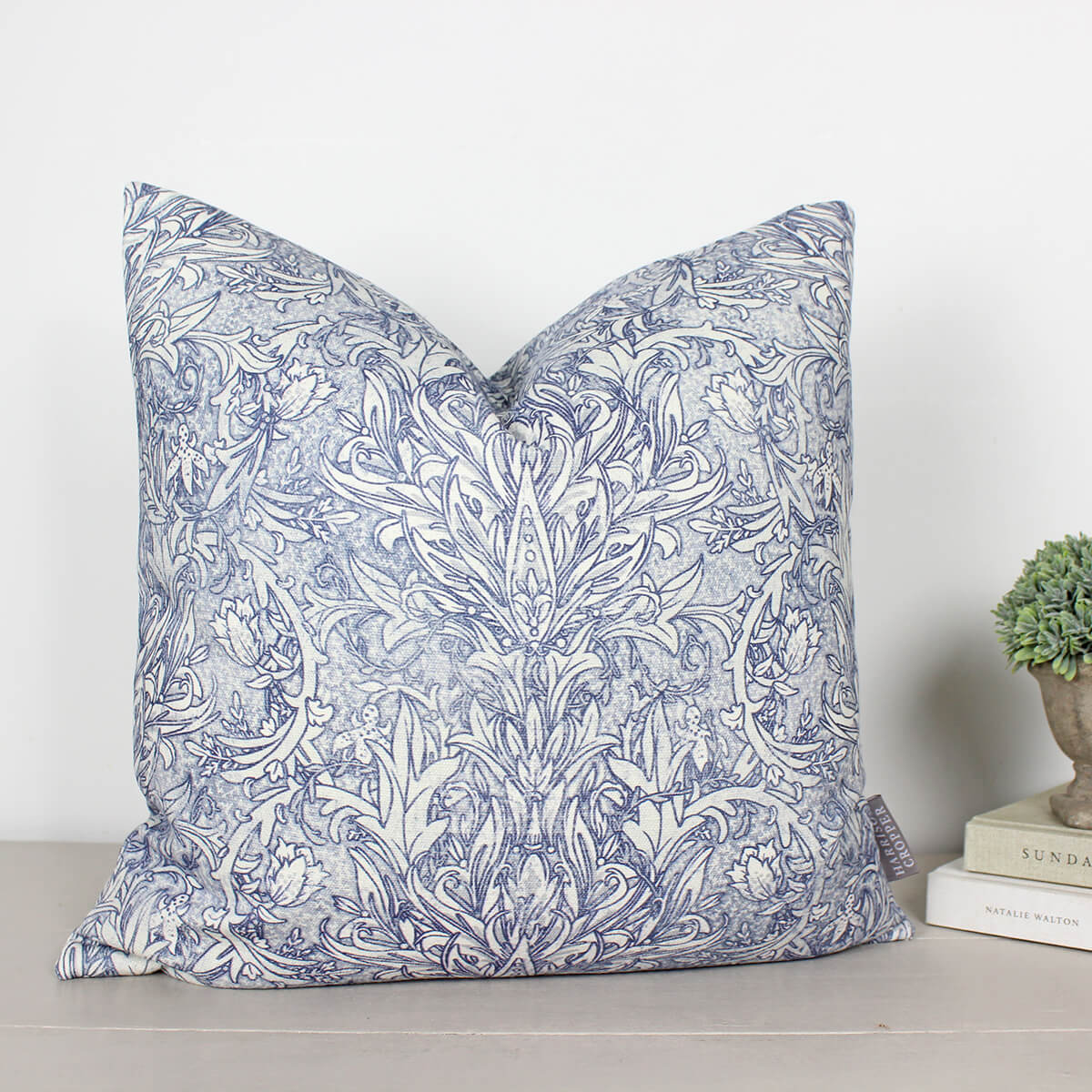Wisley Caspian Blue Floral Print Cushion
