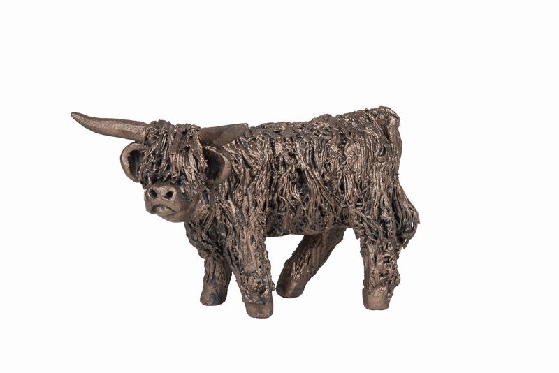 Angus Standing Highland Cow Frith Bronze Sculpture