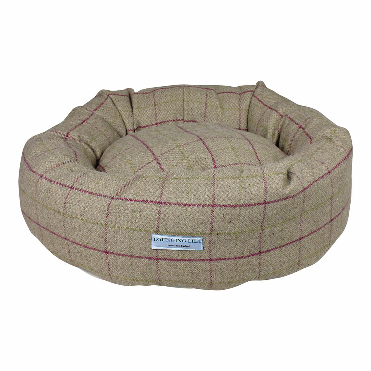 Heather Checked Donut Dog Bed
