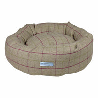Thumbnail for Heather Checked Donut Dog Bed
