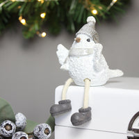 Thumbnail for Seb White Sitting Bird Christmas Decoration