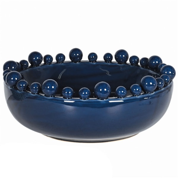 Bobble Edged Dark Blue Decorative Bowl
