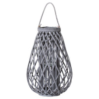 Thumbnail for Large Bulbous Grey Wicker Lantern