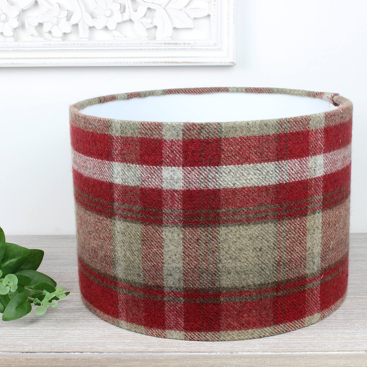 Elgin Red Tartan Check Drum Lampshade