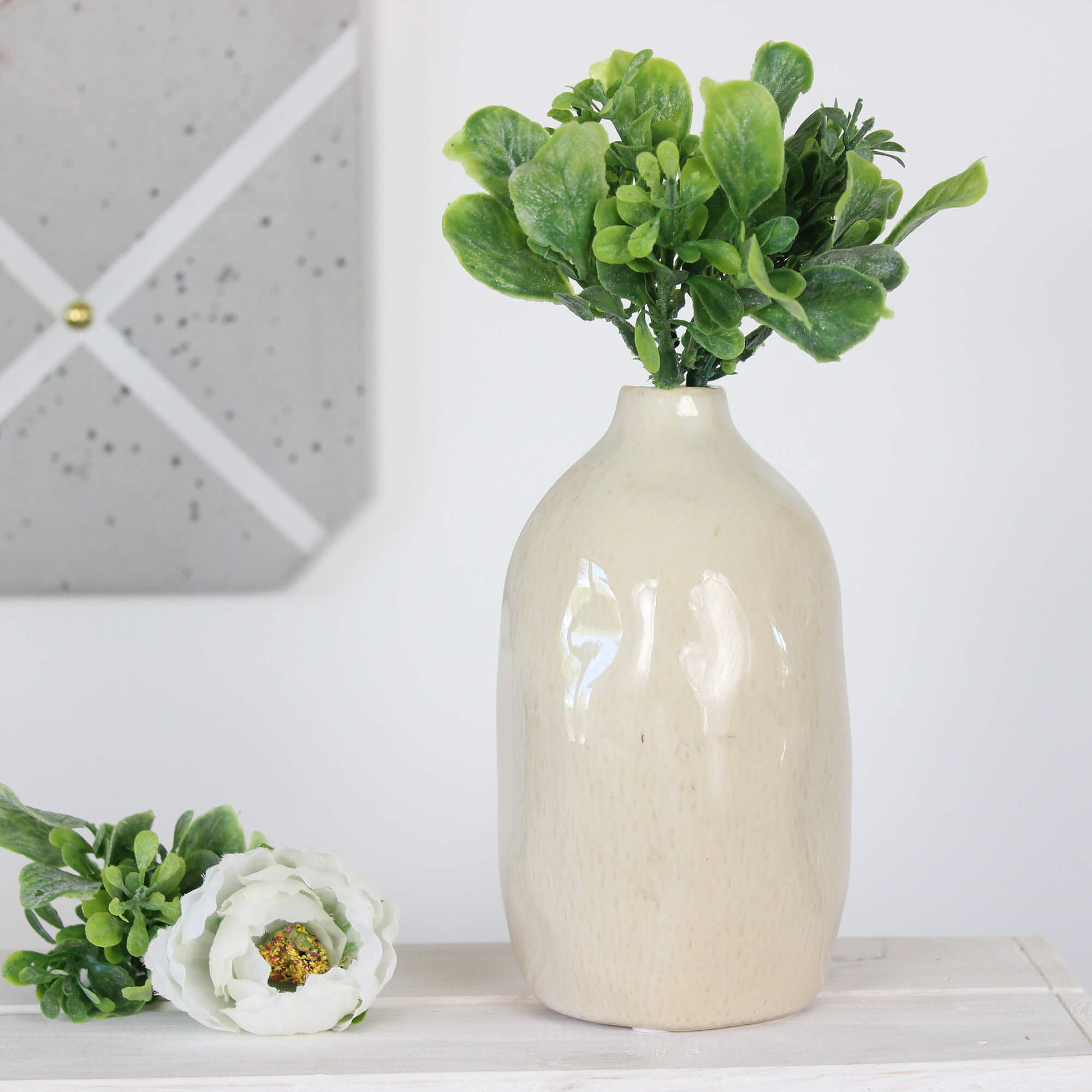 Erin Ceramic Oatmeal Vase - Small