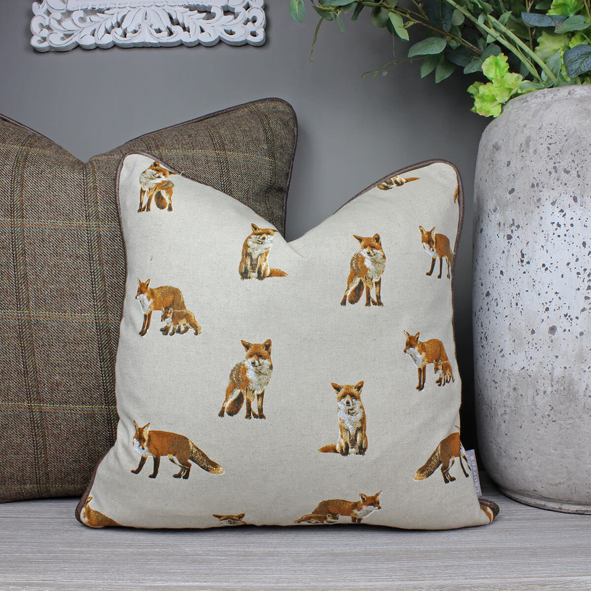 Fox & Fox Cub Cushion