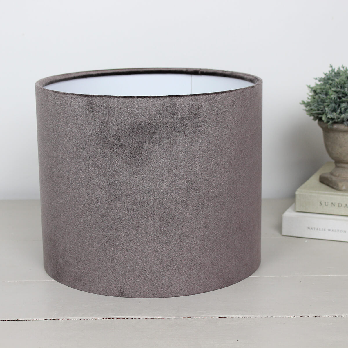 Glamour Truffle Velvet Drum Lampshade