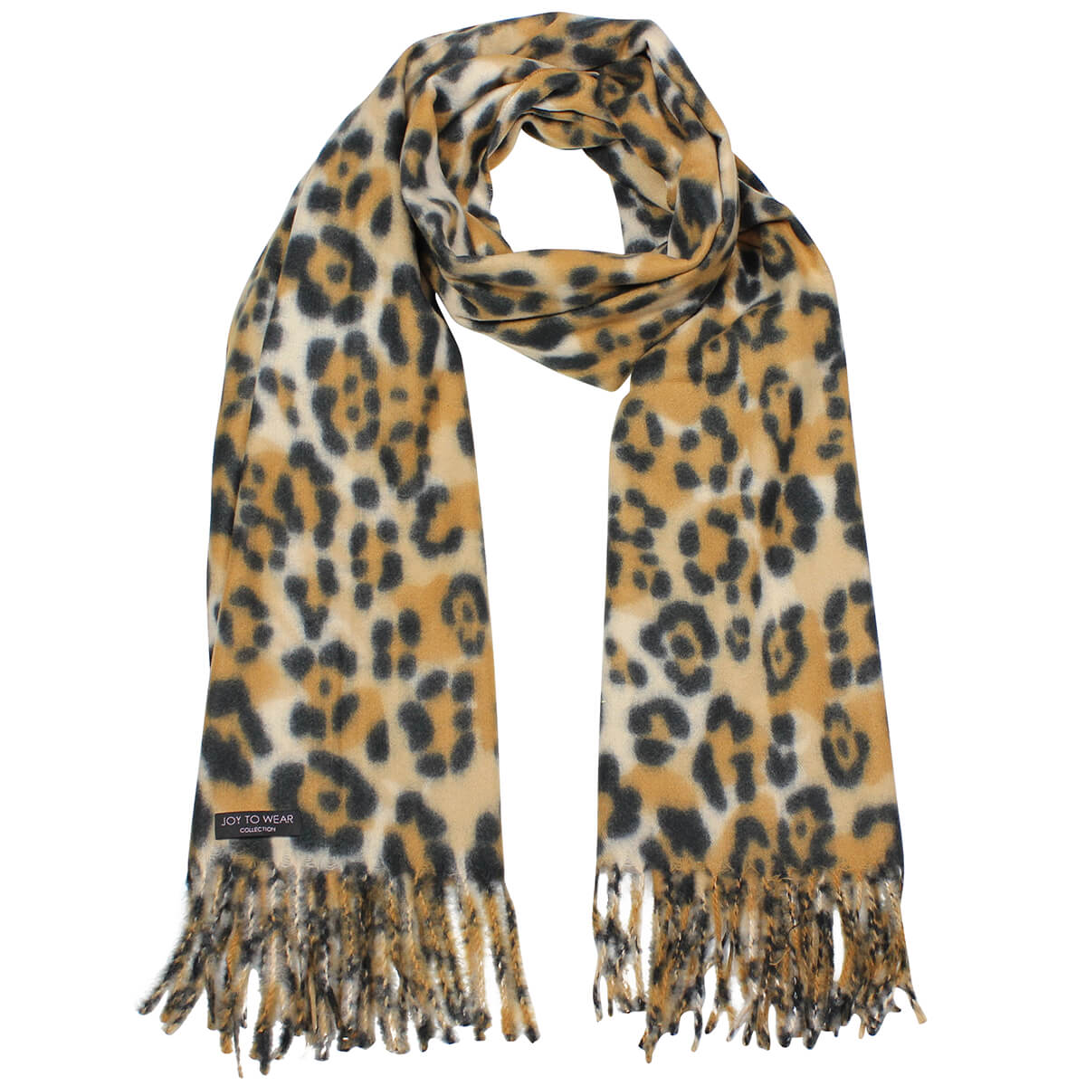 Gold Leopard Print Pashmina Fashion Scarf