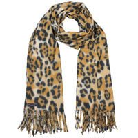 Thumbnail for Gold Leopard Print Pashmina Fashion Scarf
