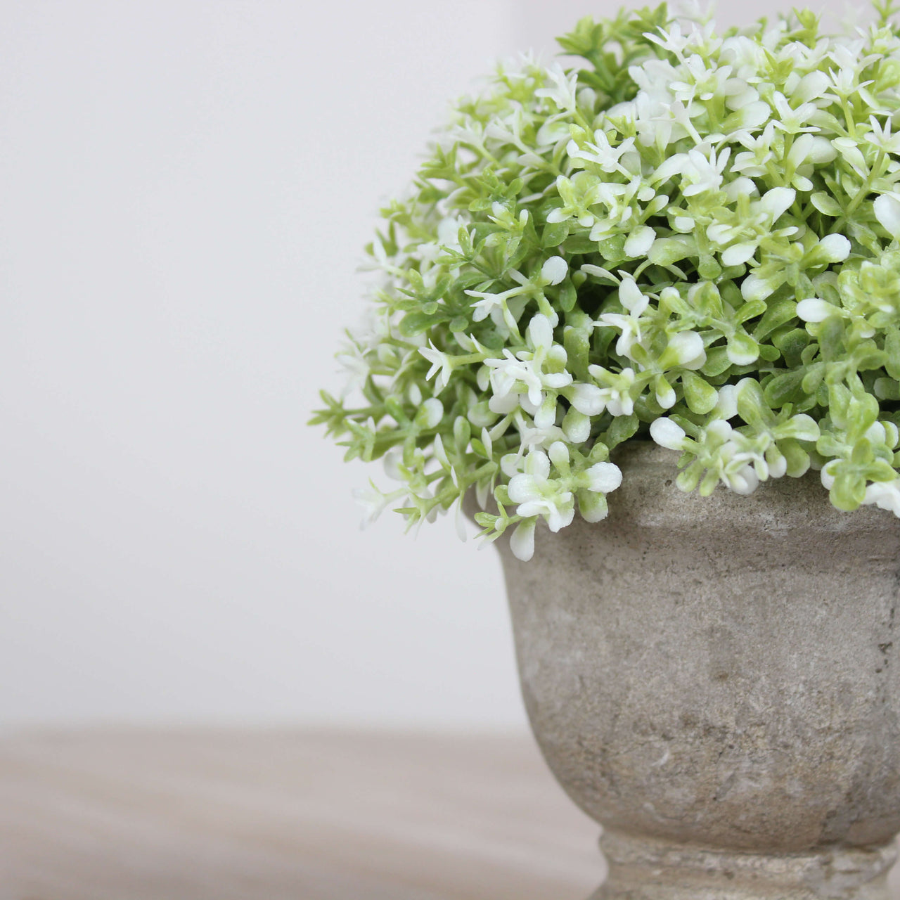 Faux Small White and Green Potted Dianthus